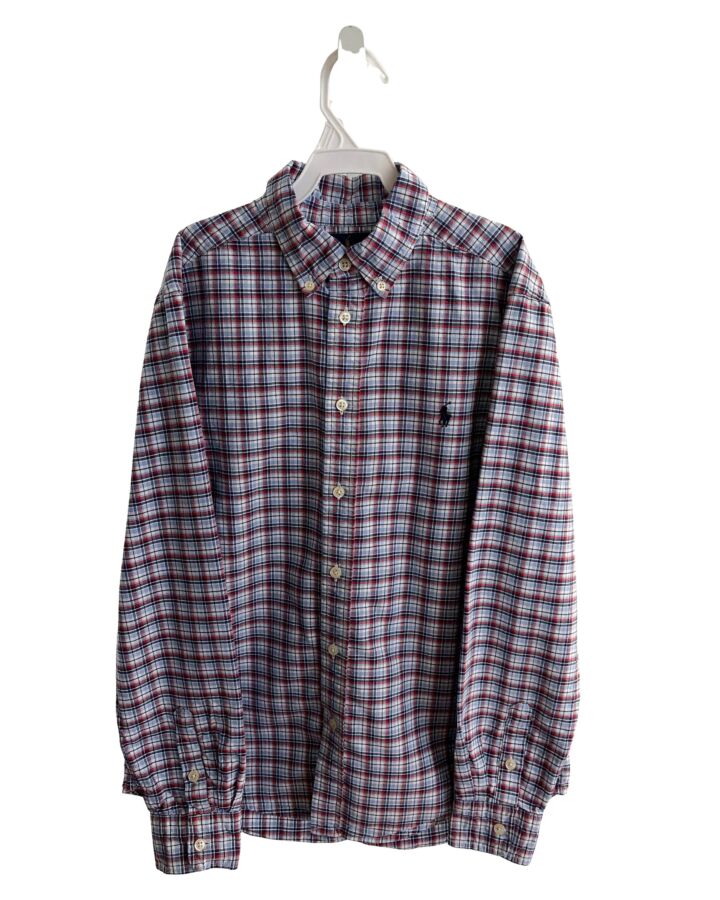 RALPH LAUREN  BLUE  PLAID  DRESS SHIRT
