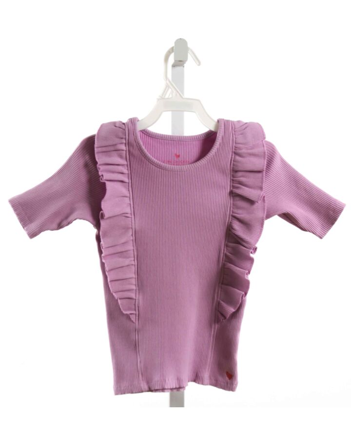 PINK CHICKEN  PURPLE    KNIT SS SHIRT WITH RUFFLE