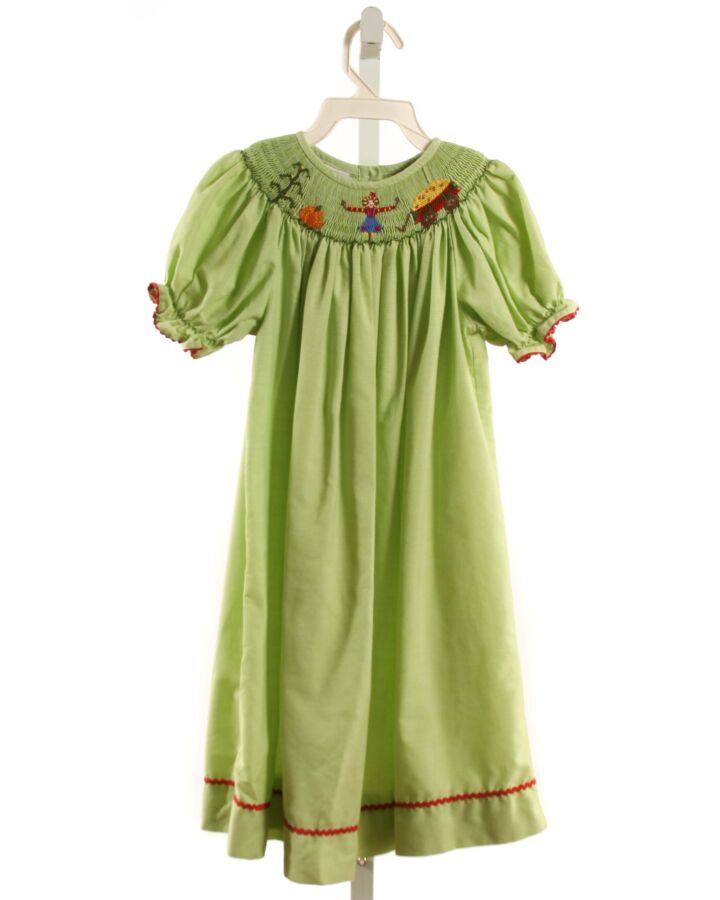 SILLY GOOSE  GREEN   SMOCKED DRESS WITH RIC RAC