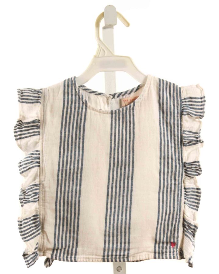 PINK CHICKEN  BLUE  STRIPED  SLEEVELESS SHIRT