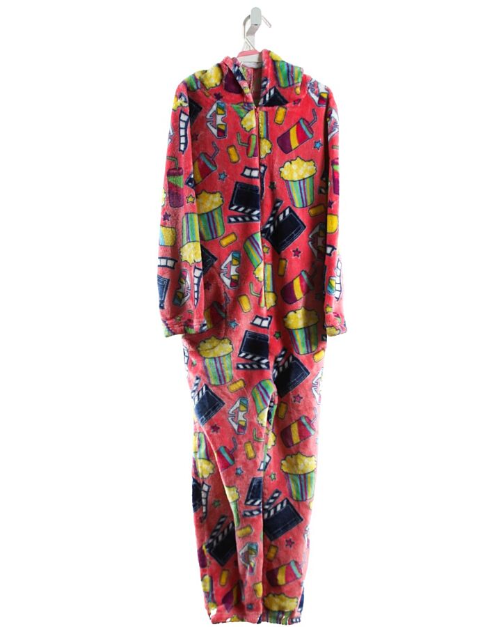 CANDY PINK  MULTI-COLOR FLEECE  PRINTED DESIGN LOUNGEWEAR