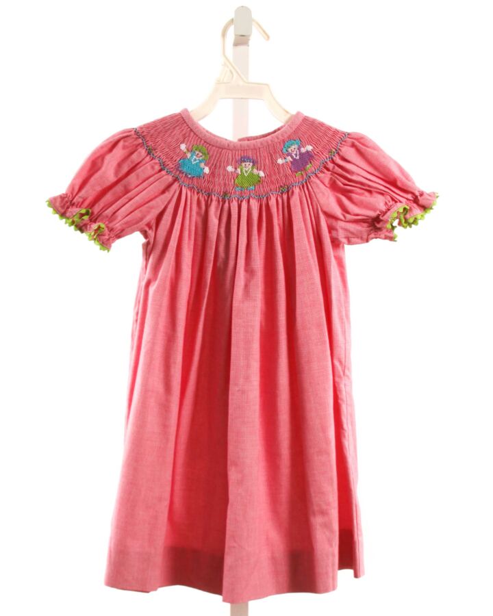 CASTLES & CROWNS  HOT PINK  MICROCHECK SMOCKED DRESS