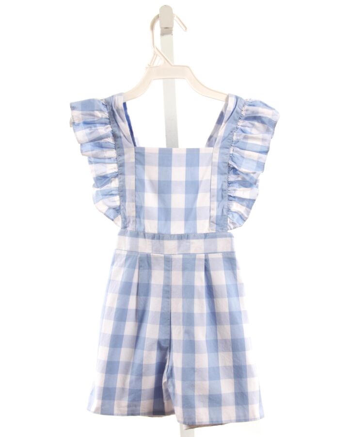 BELLA BLISS  BLUE  CHECK  ROMPER WITH RUFFLE