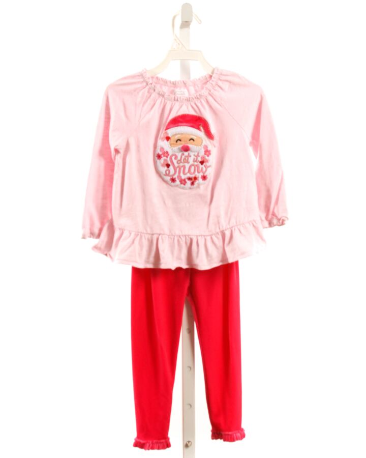 MUD PIE  PINK   APPLIQUED 2-PIECE OUTFIT WITH RUFFLE