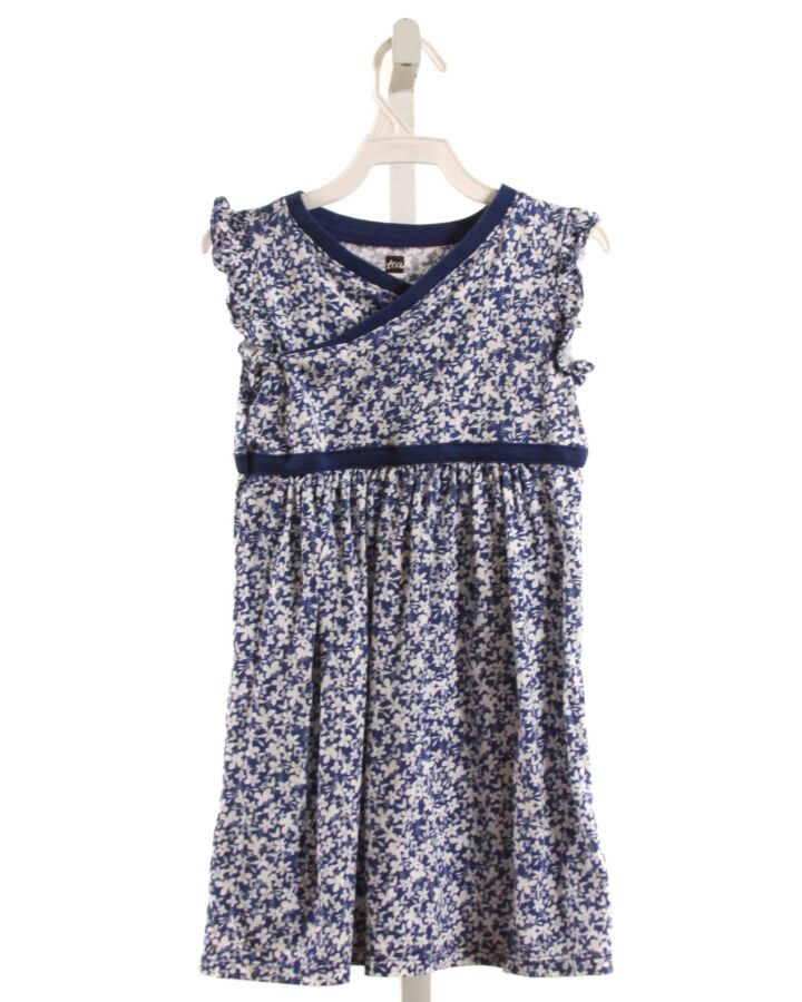 TEA  BLUE  FLORAL  KNIT DRESS