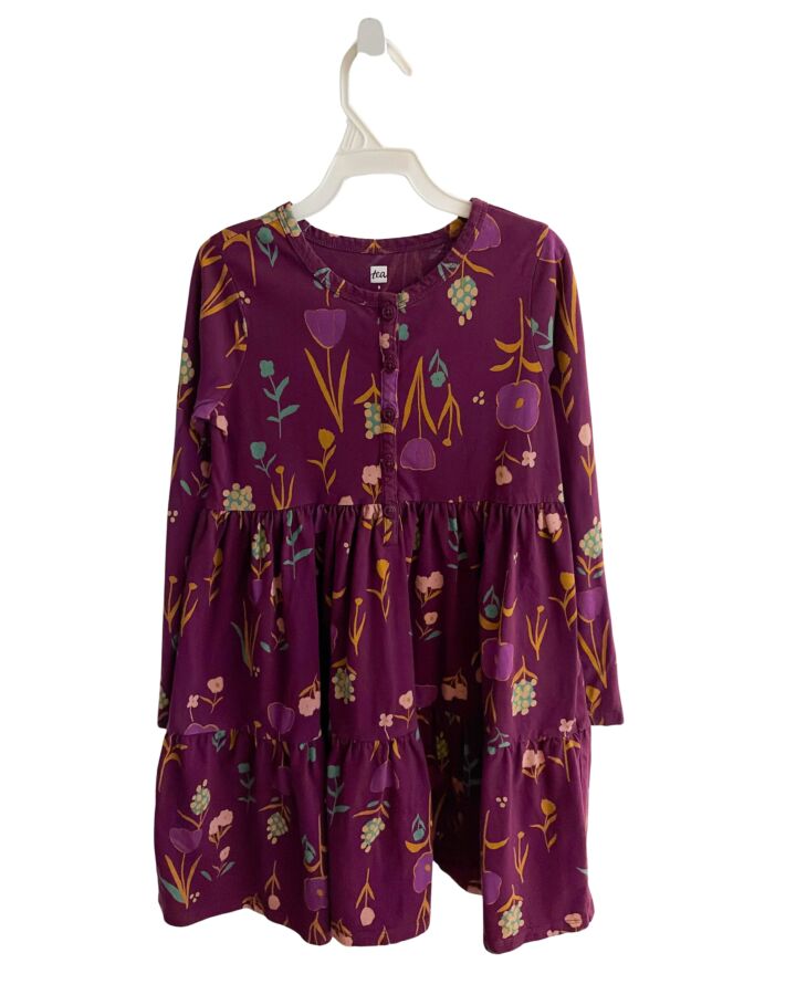 TEA  PURPLE  FLORAL  KNIT DRESS