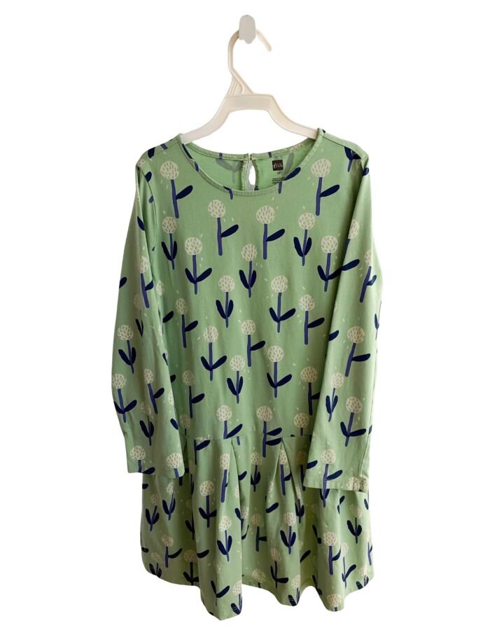 TEA  GREEN  FLORAL  KNIT DRESS
