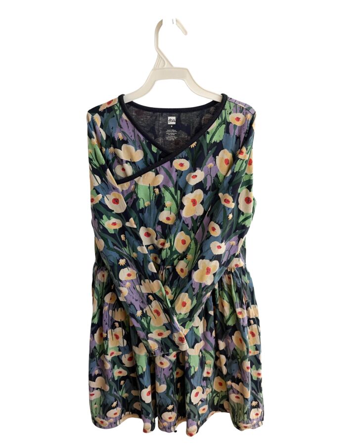 TEA  BLUE  FLORAL  KNIT DRESS