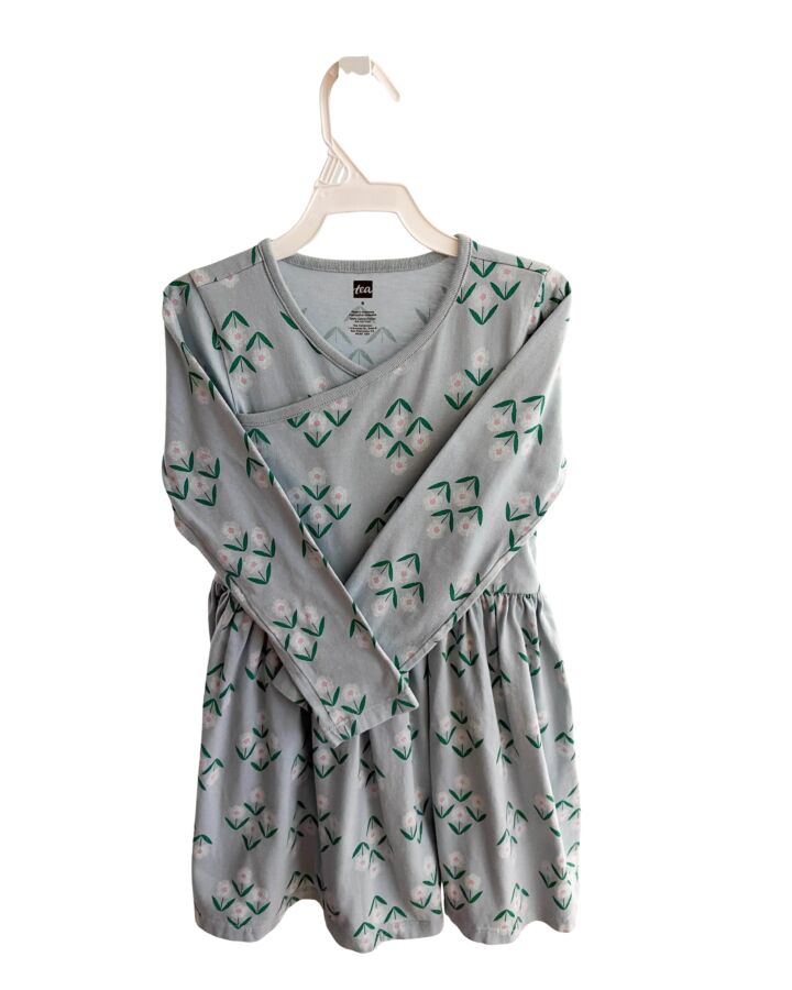 TEA  LT BLUE  FLORAL  KNIT DRESS