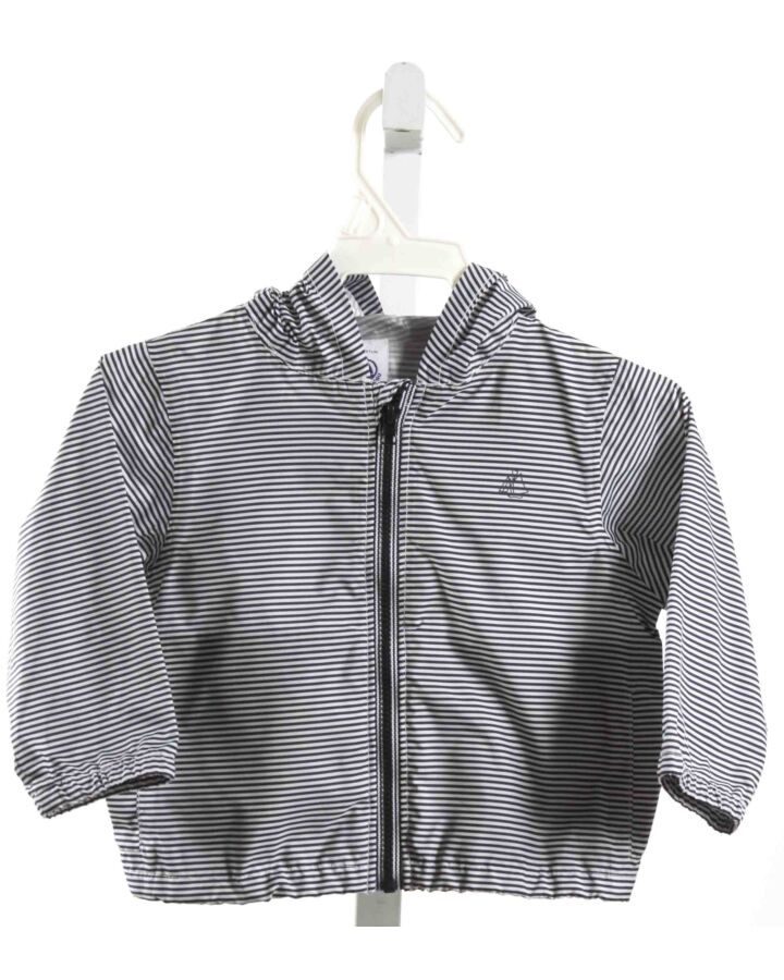 PETIT BATEAU  BLUE  STRIPED  RAINCOAT