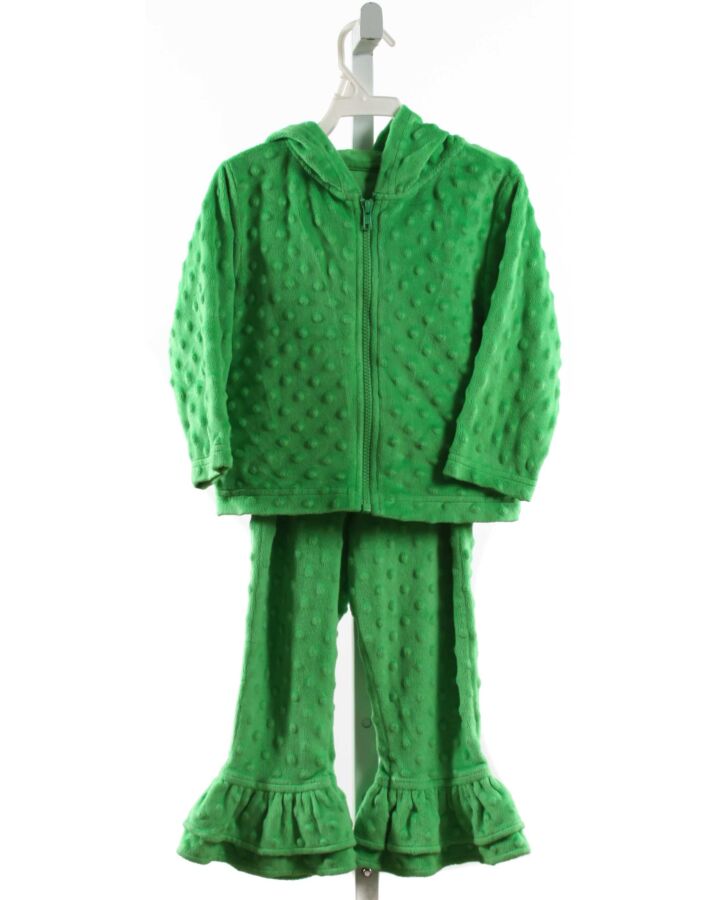 KELLY'S KIDS  LIME GREEN FLEECE SWISS DOT  2-PIECE OUTFIT