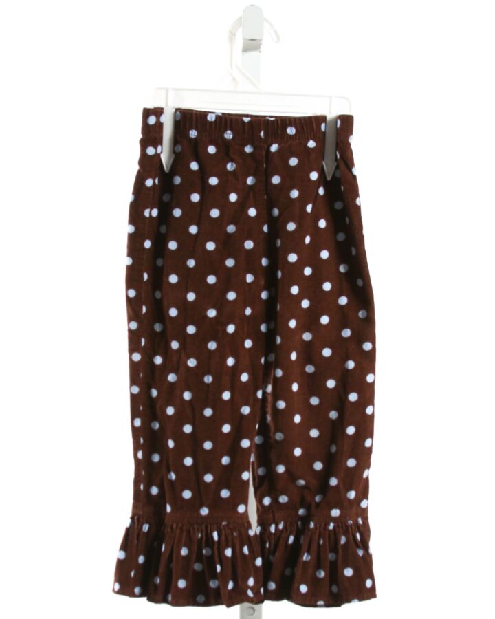 KELLY'S KIDS  BROWN CORDUROY POLKA DOT  PANTS WITH RUFFLE