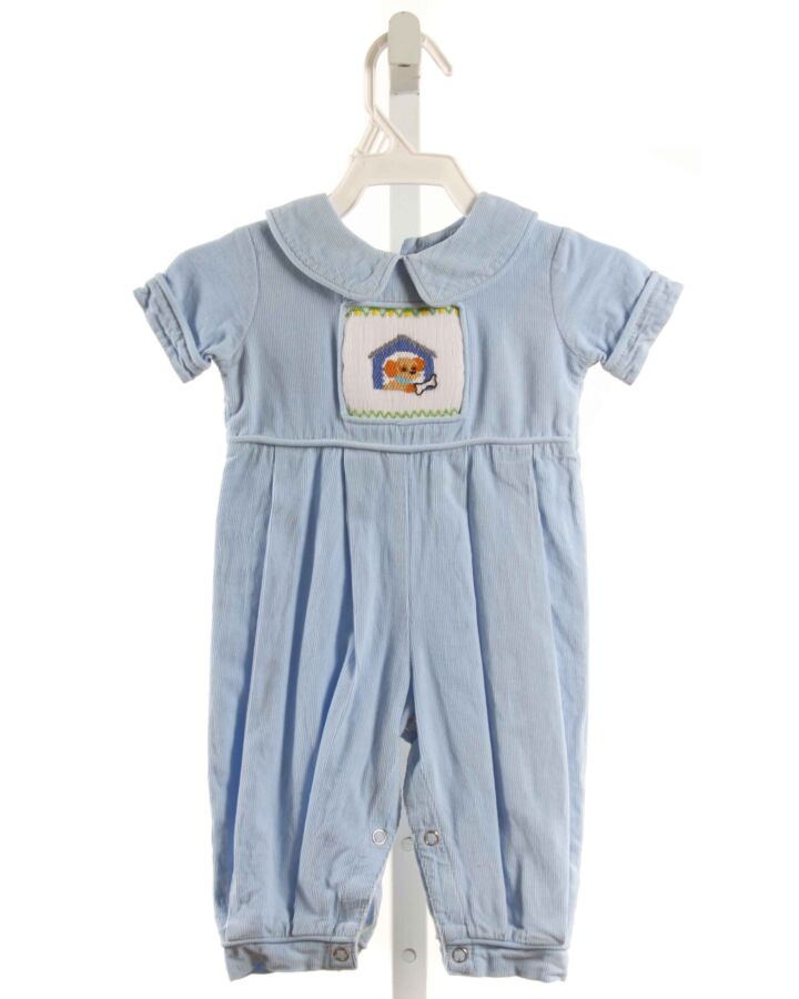 REMEMBER NGUYEN  BLUE CORDUROY  SMOCKED ROMPER