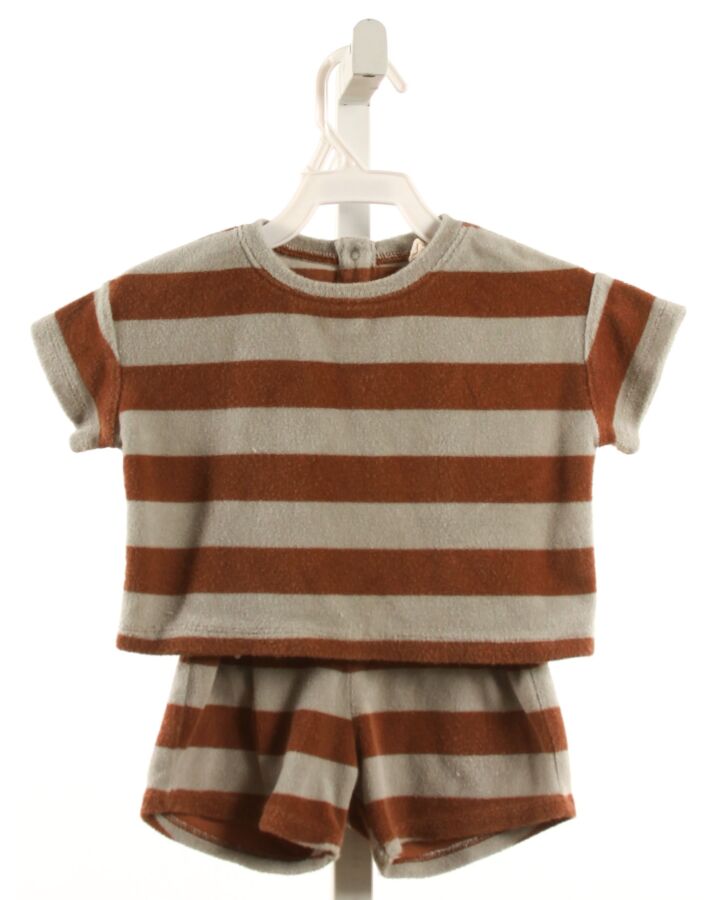 QUINCY MAE  BROWN TERRY CLOTH STRIPED  2-PIECE OUTFIT