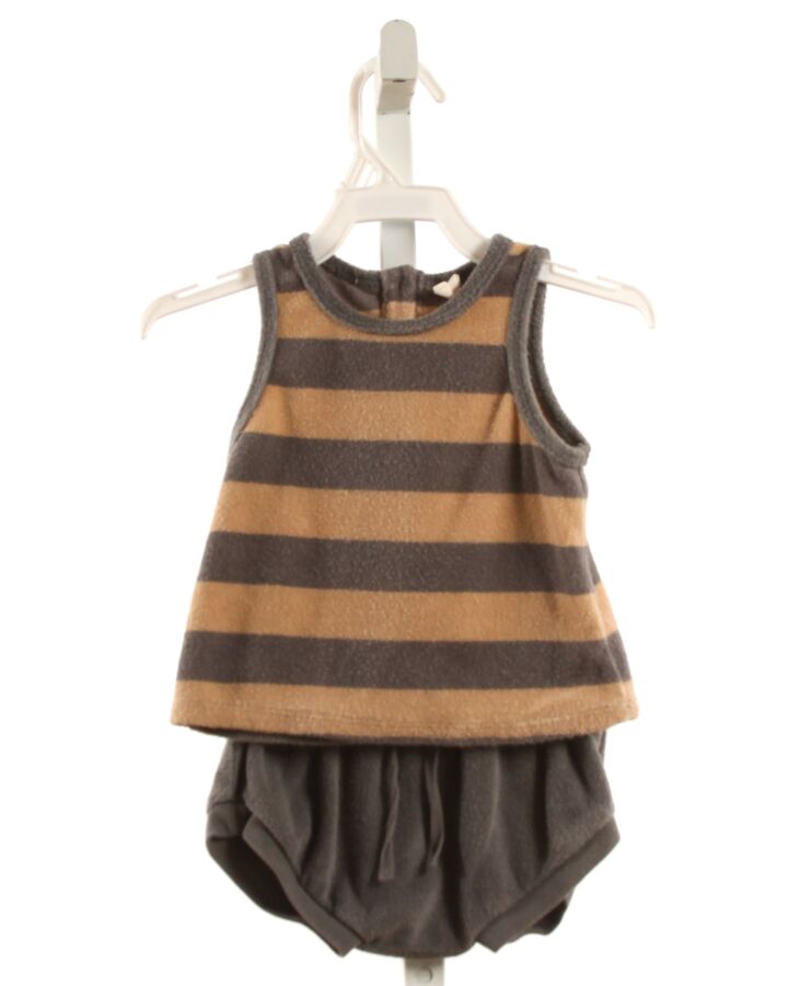 QUINCY MAE  GRAY TERRY CLOTH STRIPED  2-PIECE OUTFIT