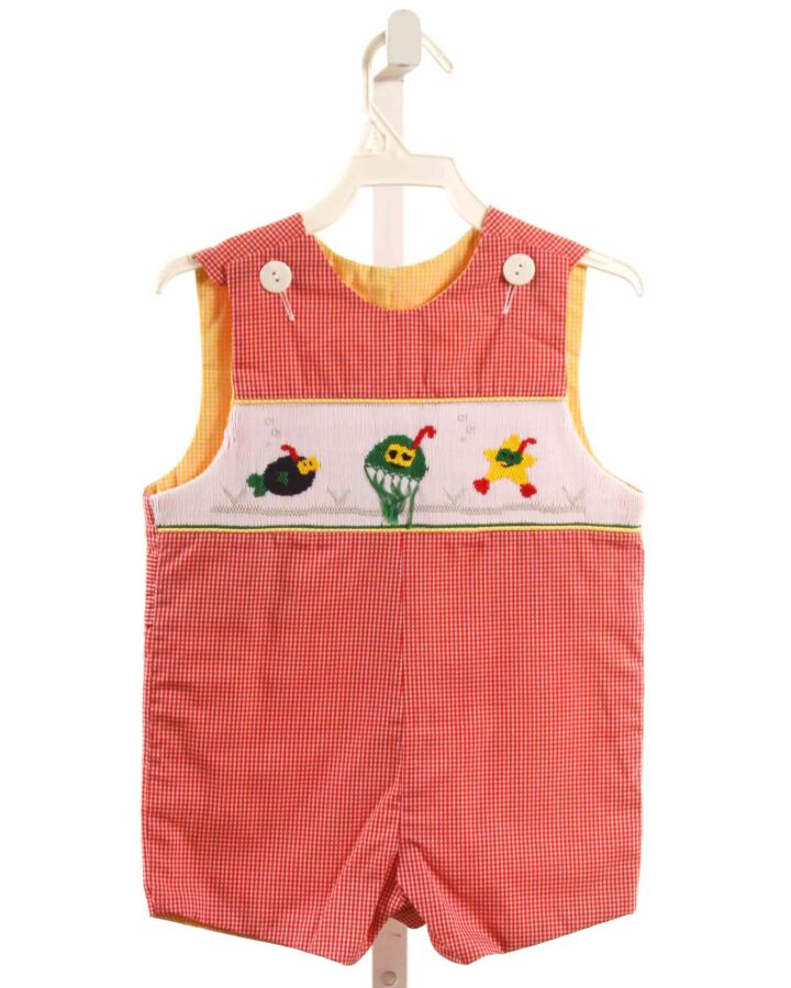 WISH UPON A STAR  RED  GINGHAM SMOCKED JON JON