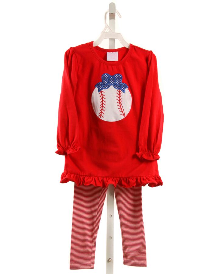 STITCHY FISH  RED   APPLIQUED 2-PIECE OUTFIT