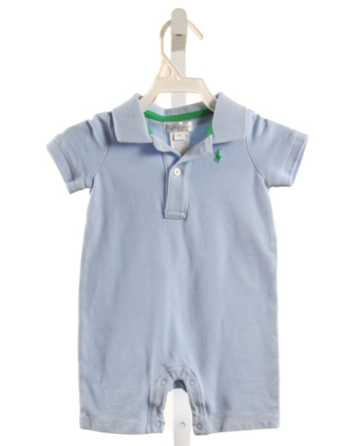 RALPH LAUREN BLUE PIQUE KNIT SHORTALL