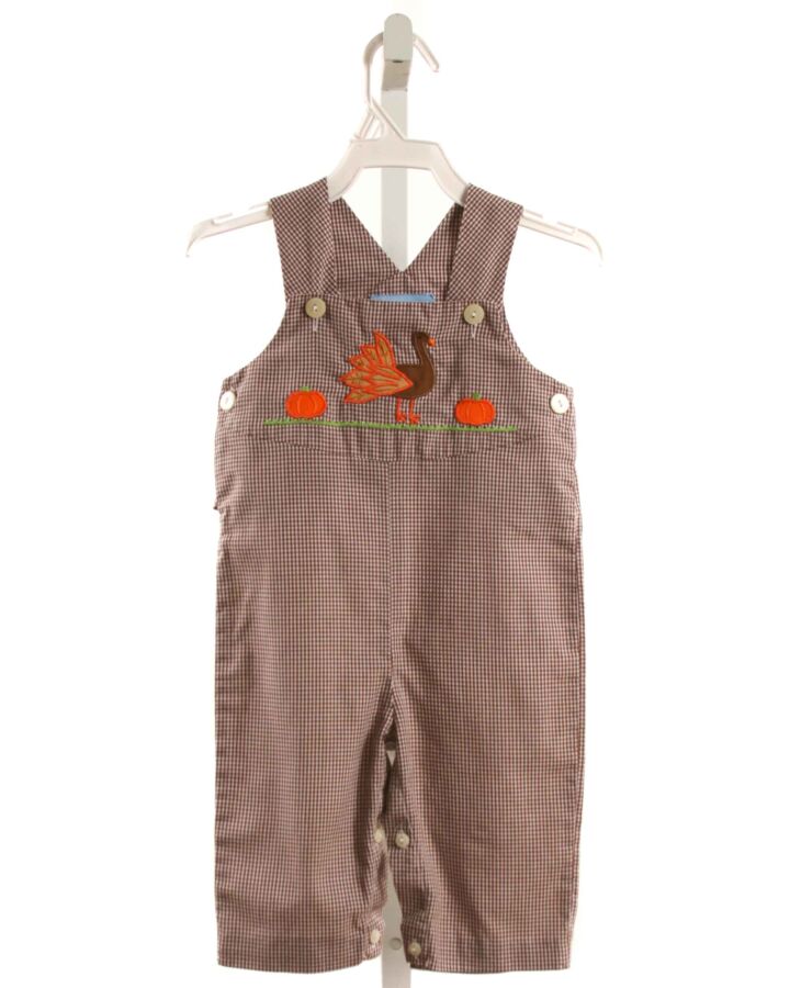 MONDAY'S CHILD  BROWN  GINGHAM APPLIQUED LONGALL