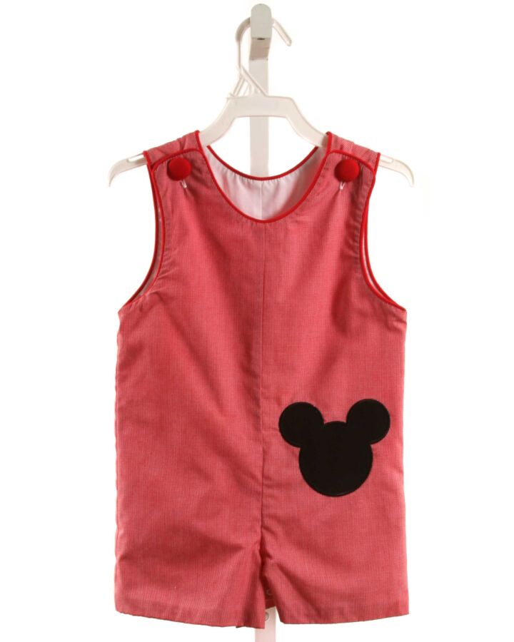 STITCHY FISH  RED  MICROCHECK APPLIQUED JON JON