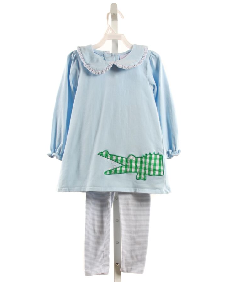 STITCHY FISH  LT BLUE   APPLIQUED 2-PIECE OUTFIT