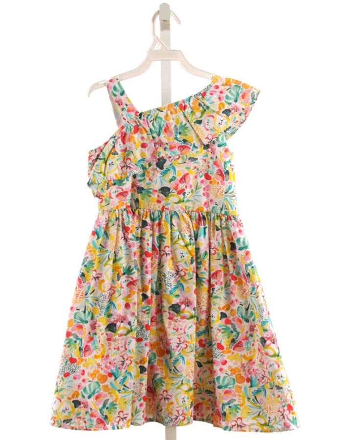 FLORENCE EISEMAN  MULTI-COLOR  FLORAL  DRESS WITH RUFFLE