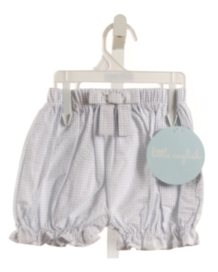 LITTLE ENGLISH  LT BLUE SEERSUCKER GINGHAM  BLOOMERS WITH BOW