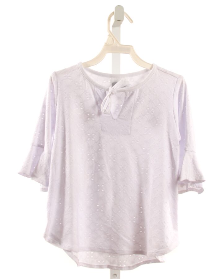FLORENCE EISEMAN  WHITE EYELET   KNIT SS SHIRT