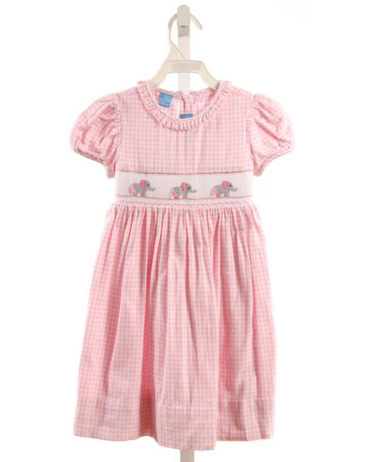 ANAVINI  PINK  GINGHAM SMOCKED DRESS