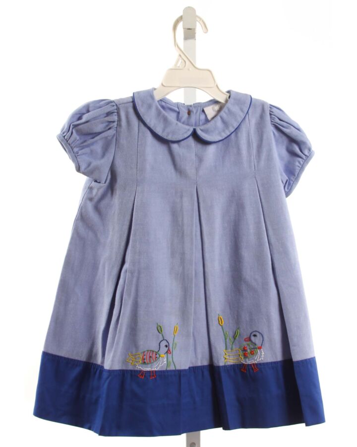 THE PROPER PEONY  BLUE   EMBROIDERED DRESS