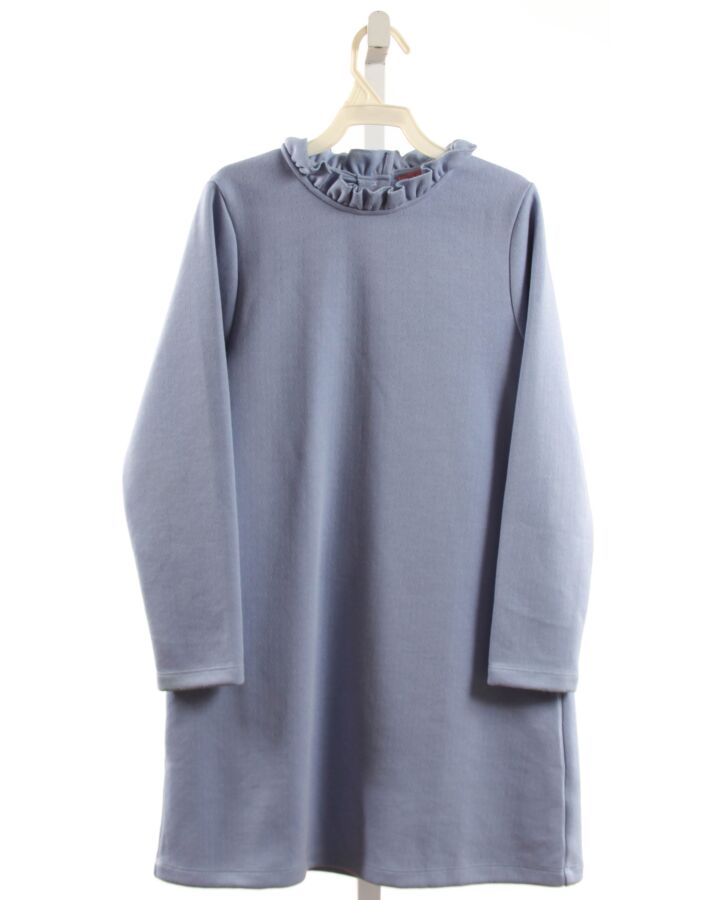 BISBY BY LITTLE ENGLISH  BLUE    KNIT DRESS WITH RUFFLE