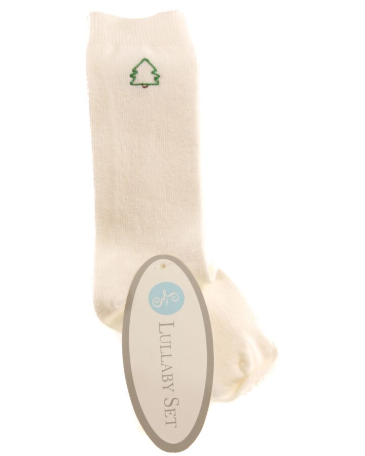 LULLABY SET  WHITE   EMBROIDERED SOCKS