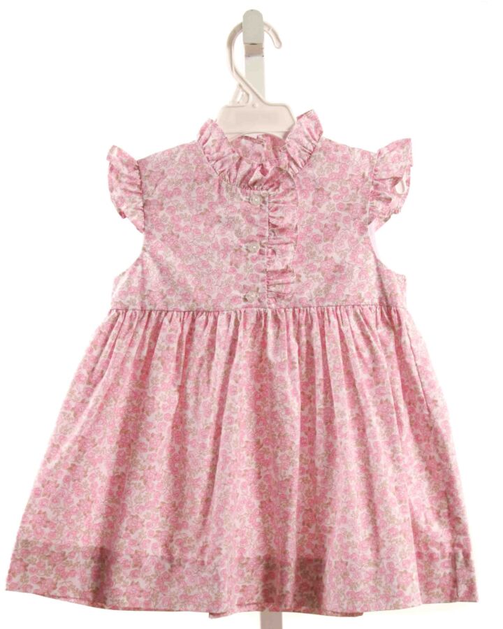 LITTLE ENGLISH  PINK  FLORAL  DRESS WITH RUFFLE