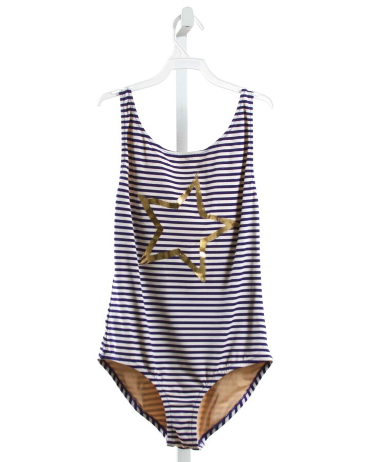 CREWCUTS  NAVY  STRIPED PRINTED DESIGN 1-PIECE SWIMSUIT