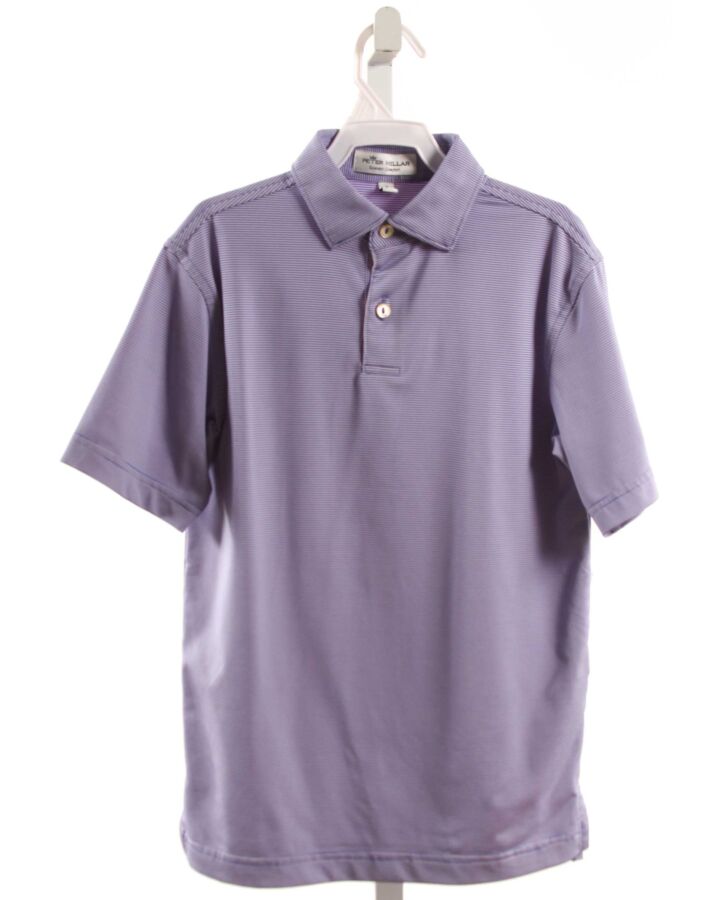 PETER MILLAR  BLUE  STRIPED  KNIT SS SHIRT