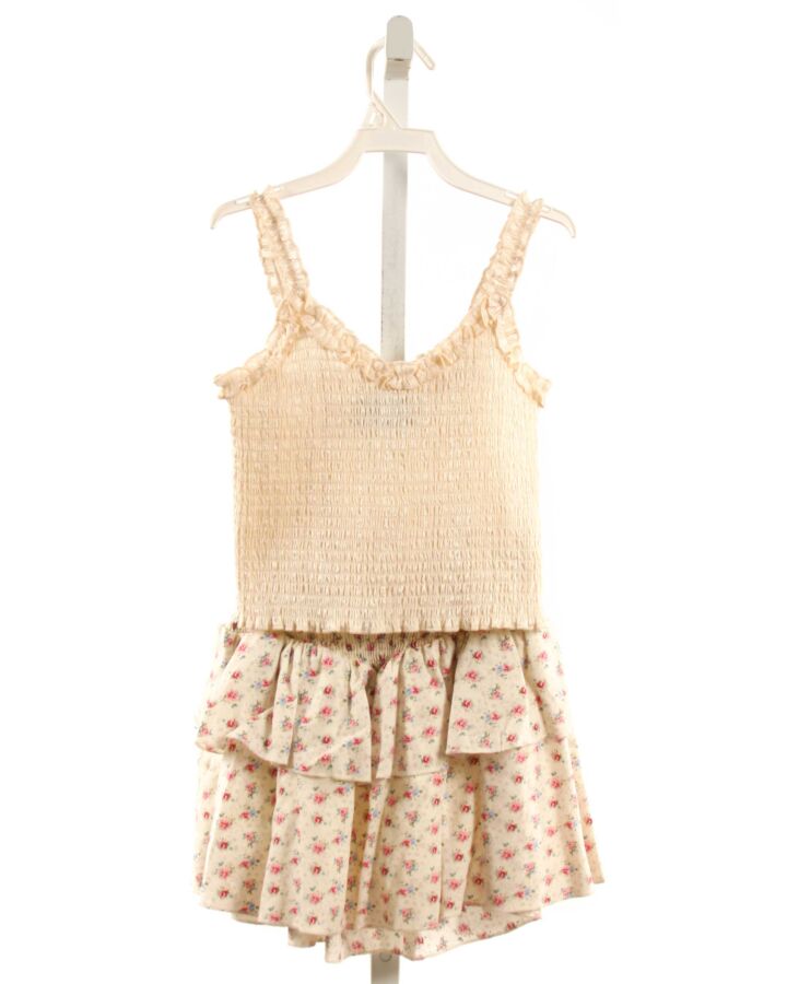 KATIEJNYC  IVORY  FLORAL SMOCKED 2-PIECE OUTFIT