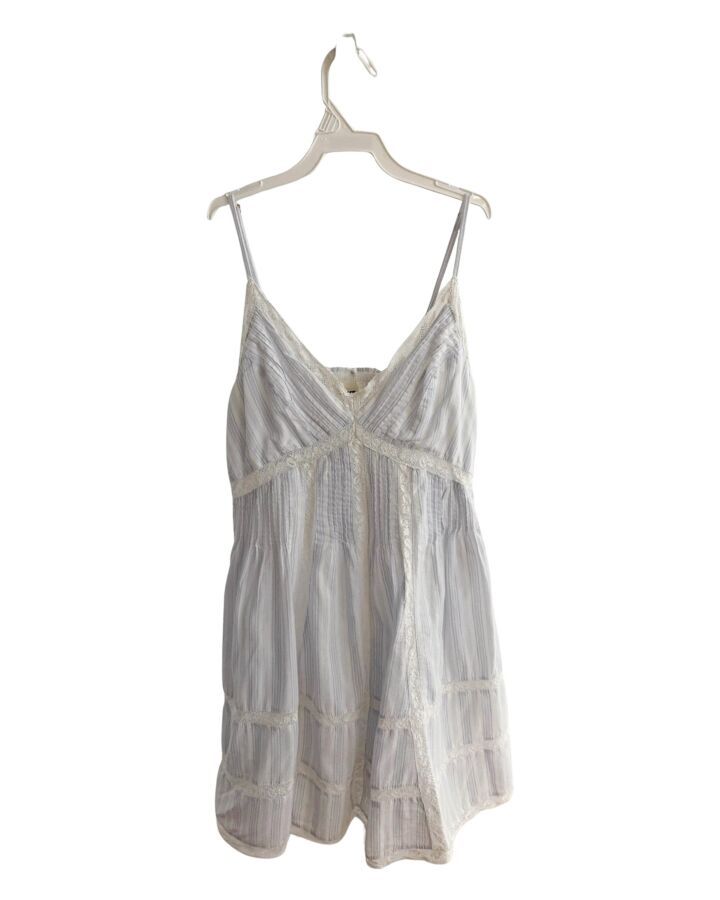 LOVESHACKFANCY  BLUE  STRIPED  DRESS WITH LACE TRIM