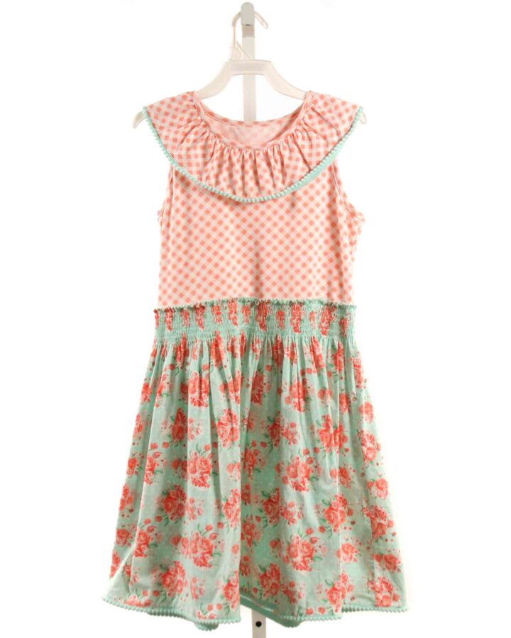 SERENDIPITY  PINK  FLORAL SMOCKED KNIT DRESS