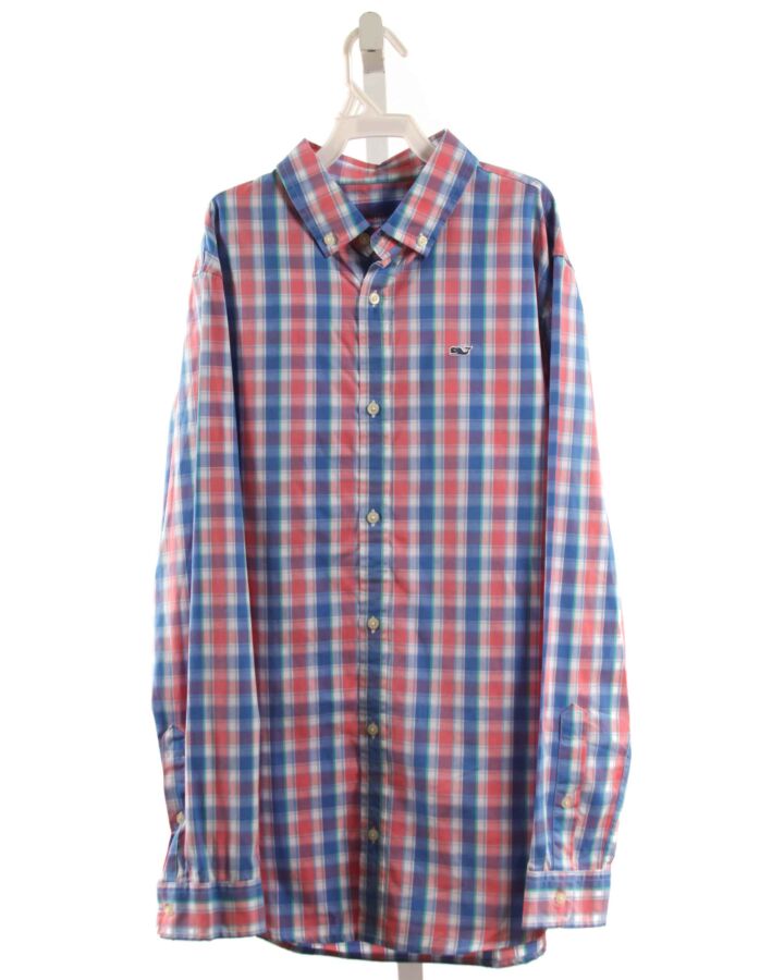 VINEYARD VINES  BLUE  PLAID  DRESS SHIRT