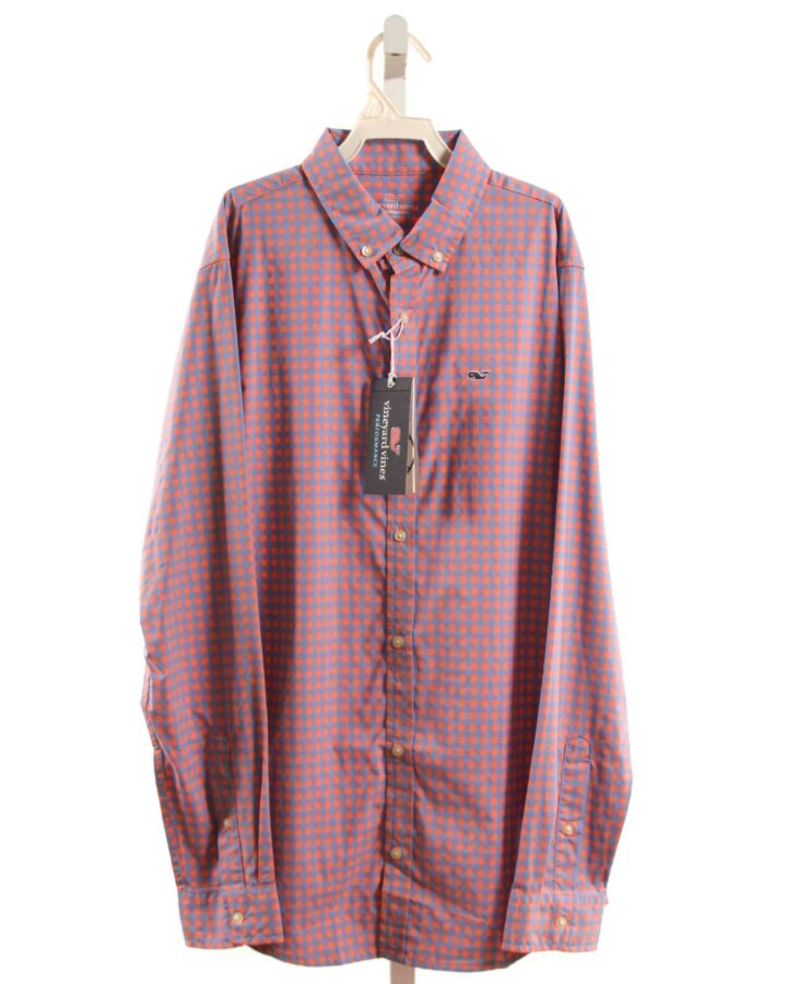 VINEYARD VINES  PINK  GINGHAM  DRESS SHIRT