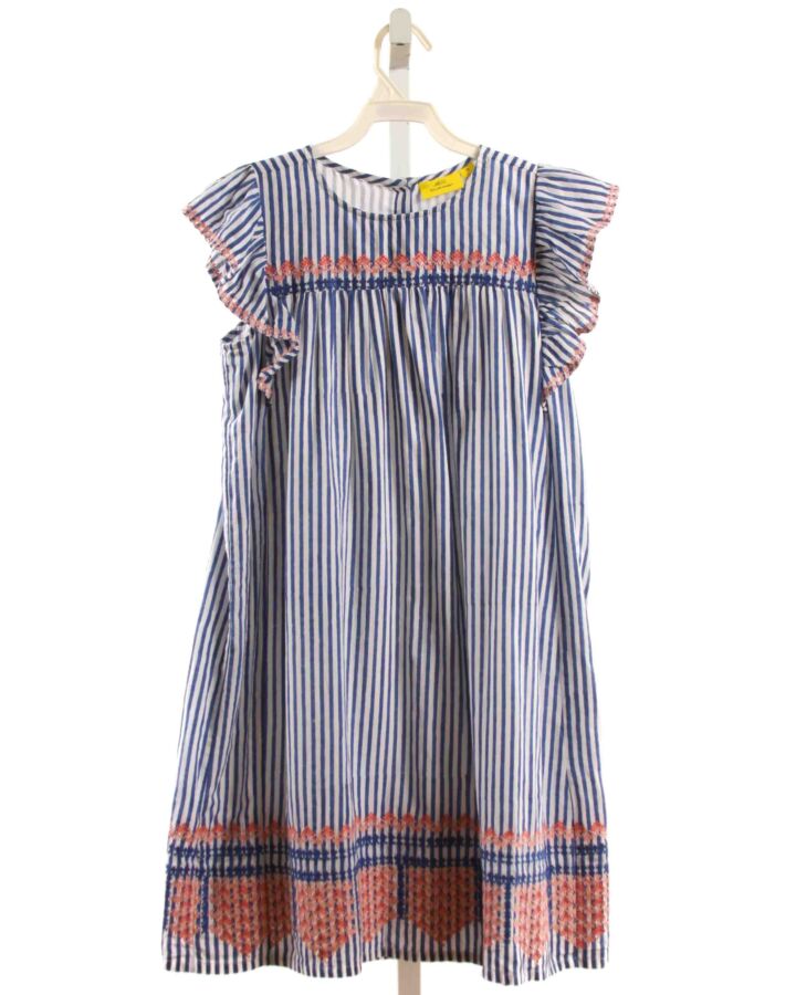 ROBERTA ROLLER RABBIT  BLUE  STRIPED EMBROIDERED DRESS