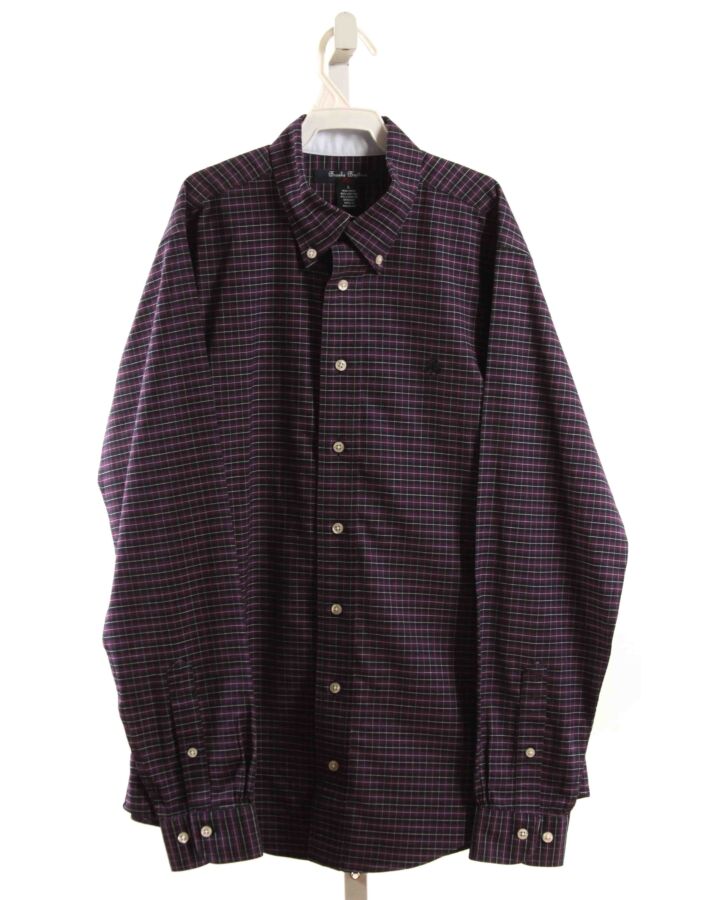 BROOKS BROTHERS  PURPLE  PLAID  DRESS SHIRT