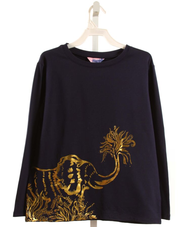 LILLY PULITZER  NAVY   PRINTED DESIGN KNIT LS SHIRT