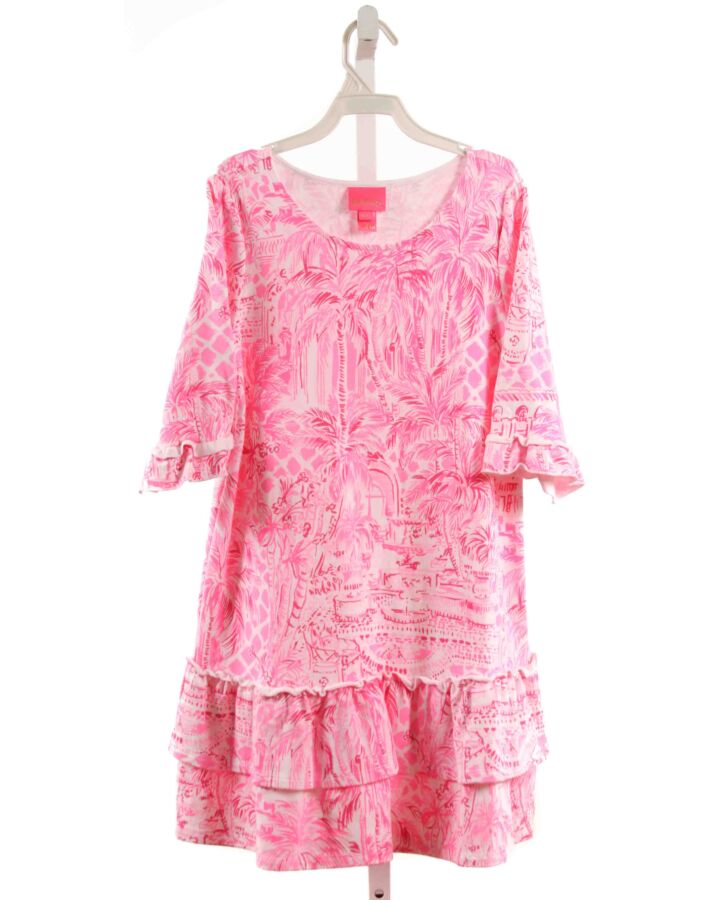 LILLY PULITZER  HOT PINK    KNIT DRESS WITH RUFFLE