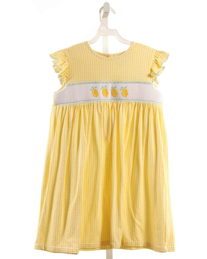 SHRIMP & GRITS  YELLOW  GINGHAM SMOCKED KNIT DRESS