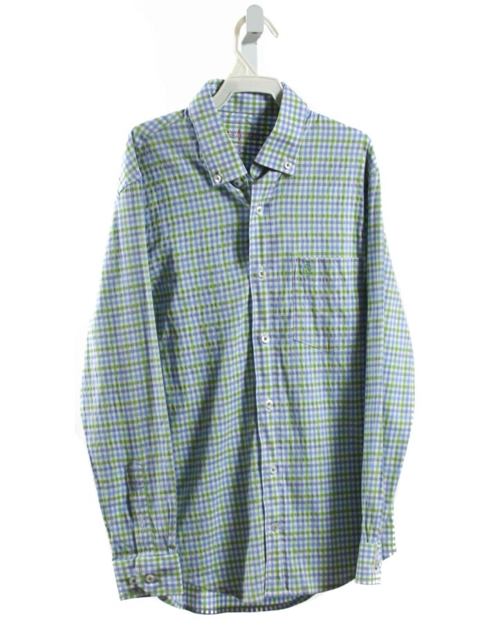 WALT & FINN  BLUE  PLAID  DRESS SHIRT