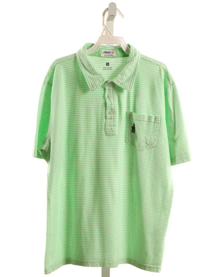 JOHNNIE-O  MINT  STRIPED  KNIT SS SHIRT