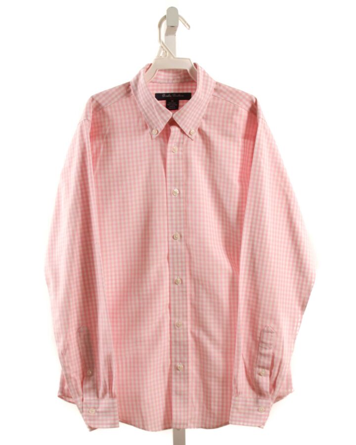 BROOKS BROTHERS  LT PINK  GINGHAM  DRESS SHIRT
