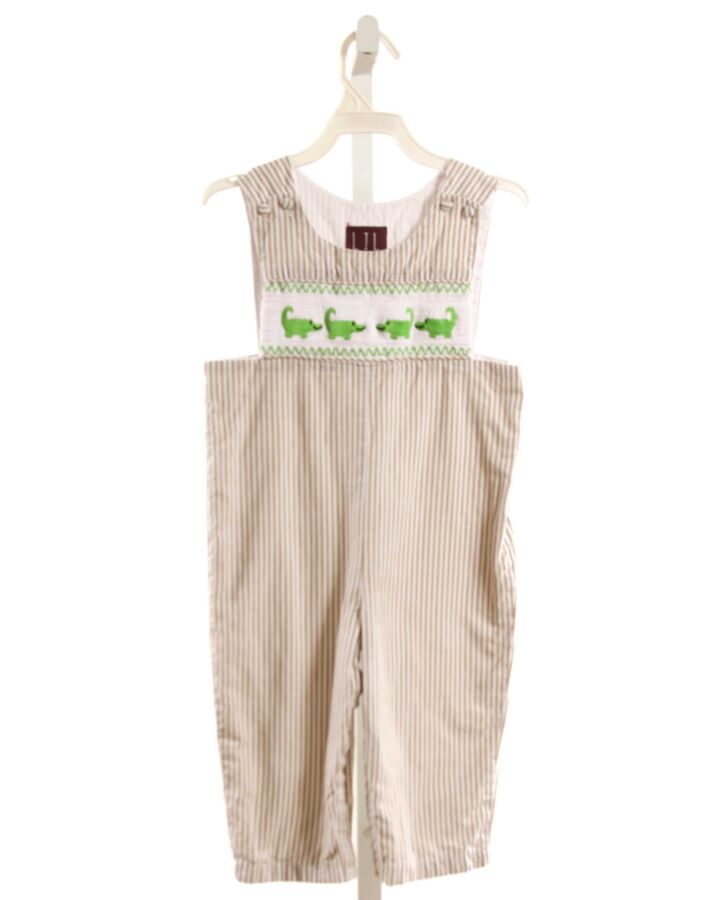 LIL CACTUS  GREEN  STRIPED SMOCKED LONGALL