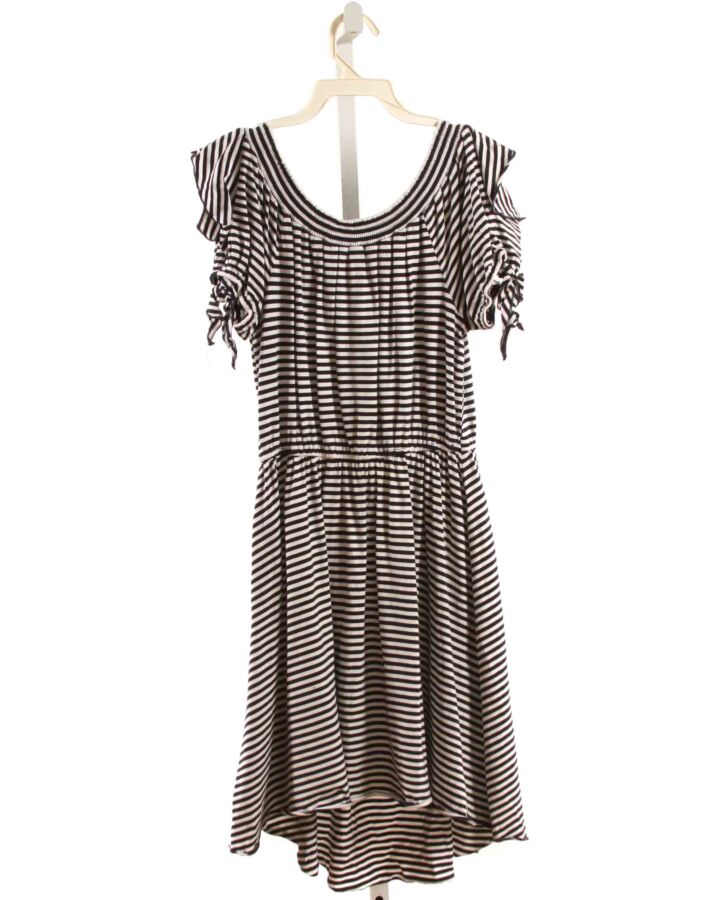 TRULY ME  NAVY  STRIPED SMOCKED KNIT DRESS